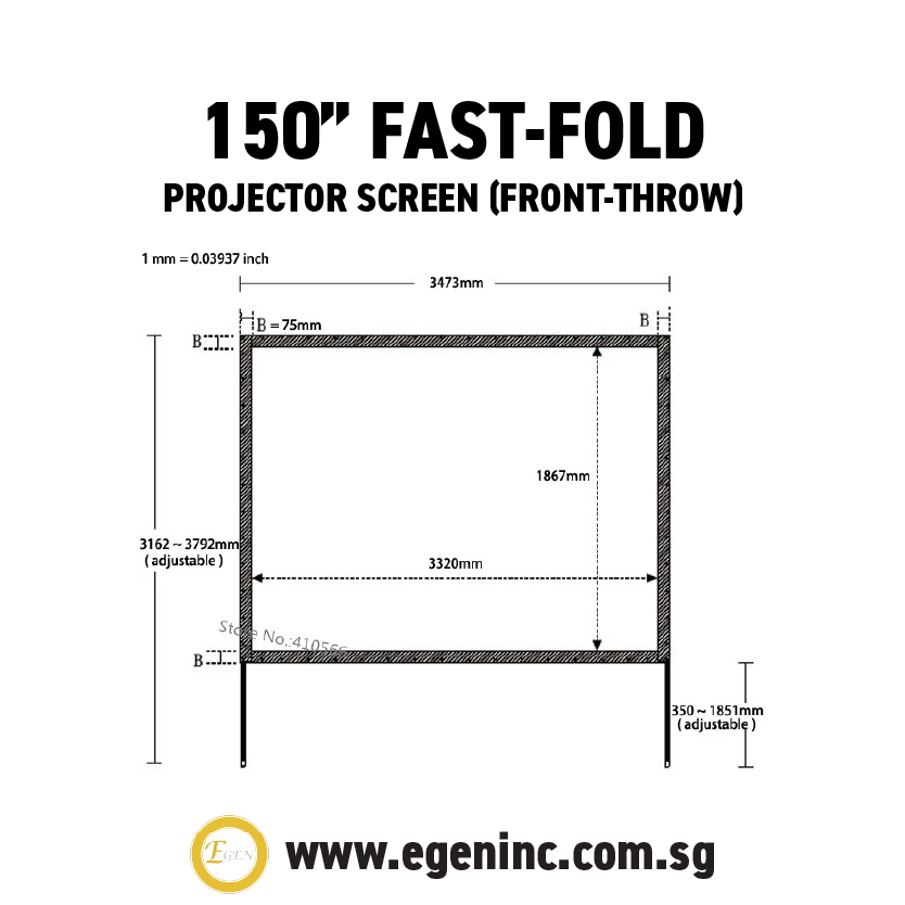 150" Fast-Fold Projector Screen (Front-Throw) - Image 2