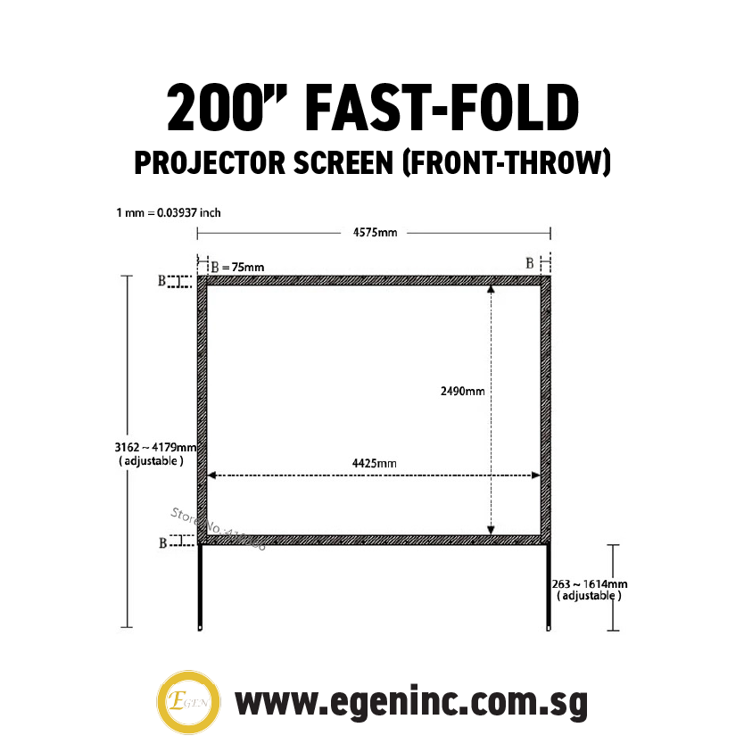 200" Fast-Fold Projector Screen (Front-Throw) - Image 2