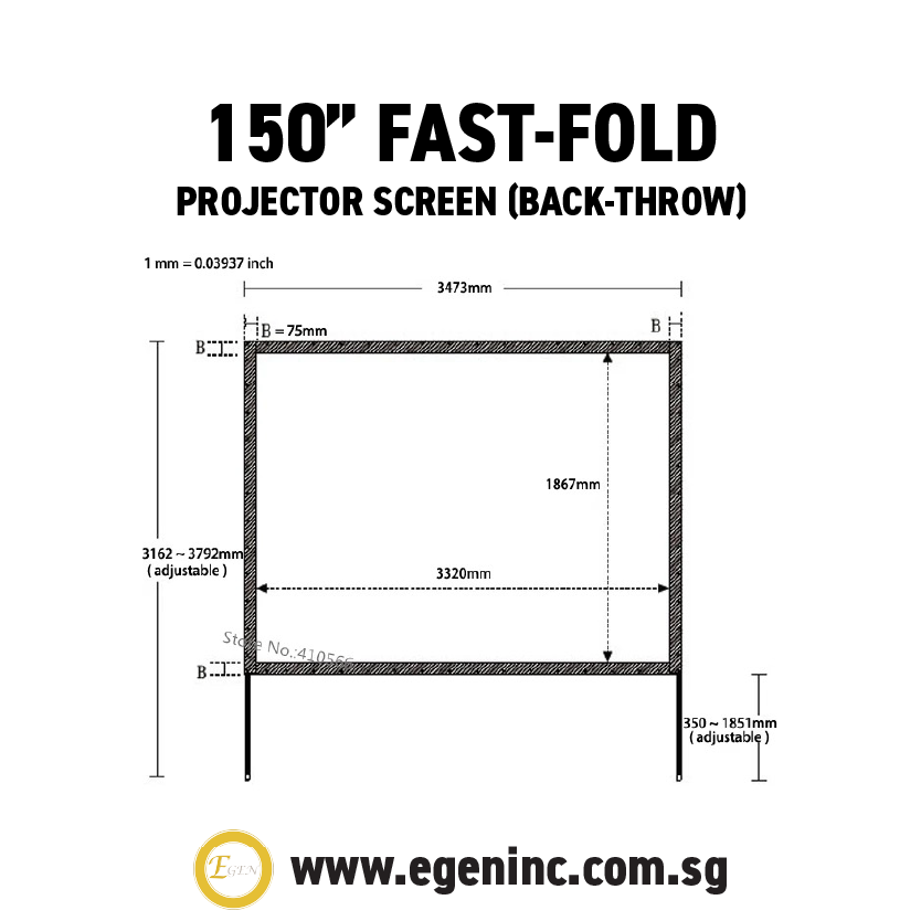 150" Fast-Fold Projector Screen (Back-Throw) - Image 3
