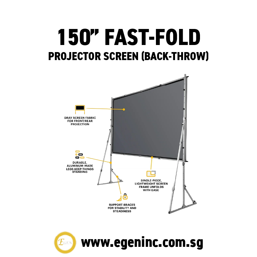 150" Fast-Fold Projector Screen (Back-Throw) - Image 2