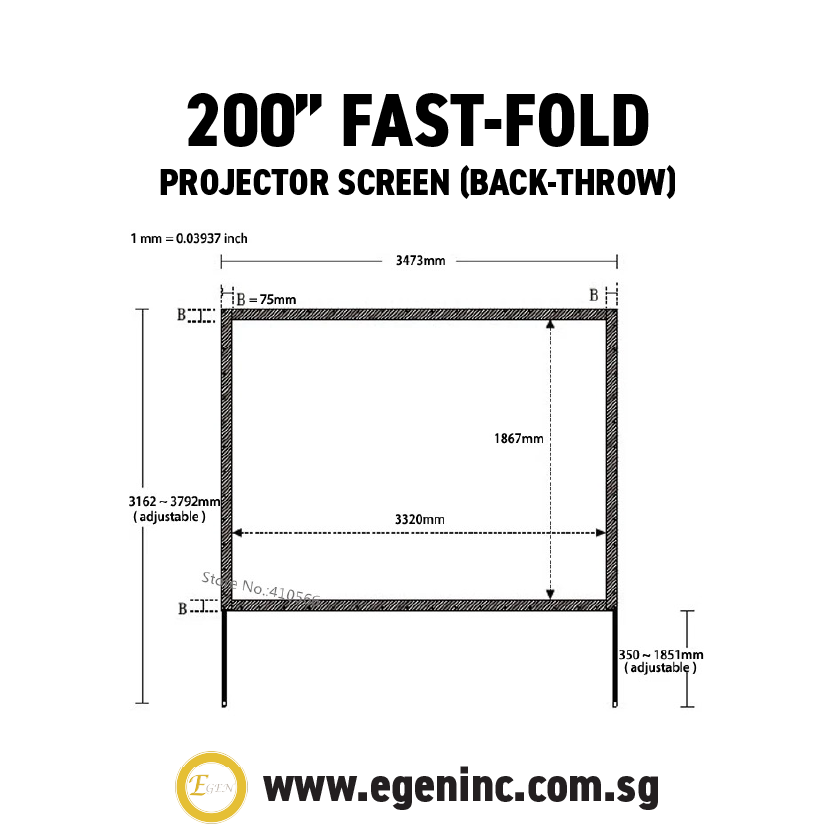 200" Fast-Fold Projector Screen (Back-Throw) - Image 3