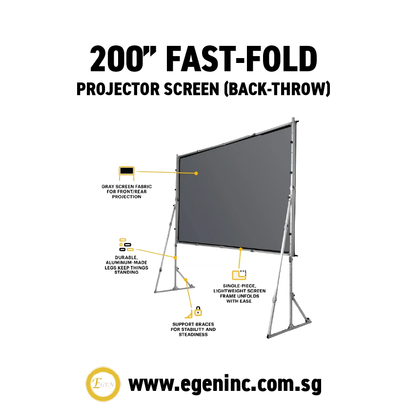 200" Fast-Fold Projector Screen (Back-Throw) - Image 2